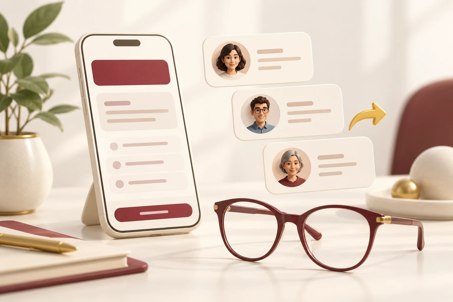 Illustration du suivi des orientations et des contacts Diamond Optique